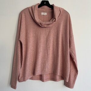 Lou & Grey Dusty Rose Cowl Neck Sweater
